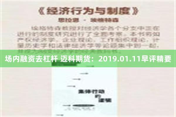 场内融资去杠杆 迈科期货：2019.01.11早评精要