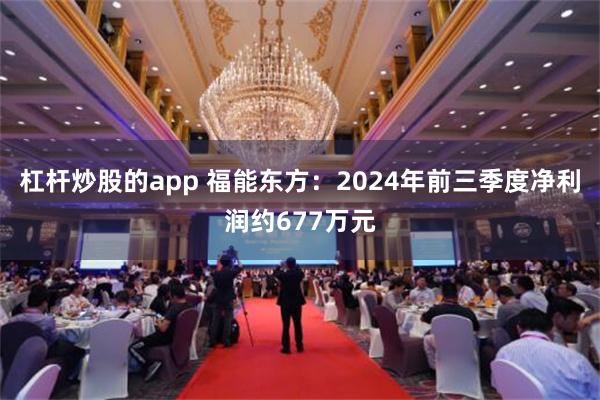 杠杆炒股的app 福能东方：2024年前三季度净利润约677万元