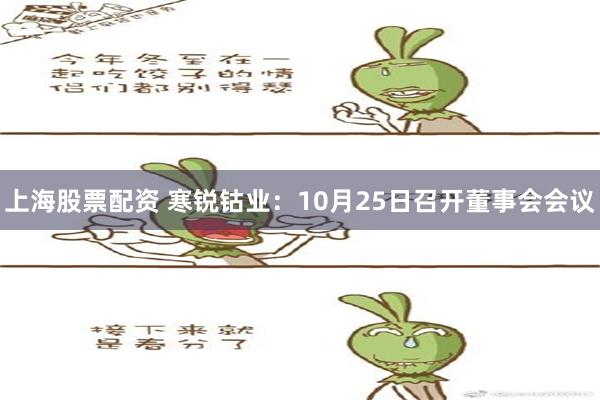 上海股票配资 寒锐钴业：10月25日召开董事会会议