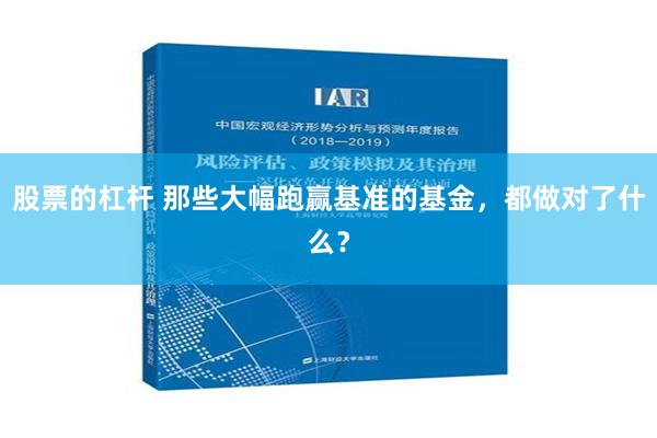 股票的杠杆 那些大幅跑赢基准的基金，都做对了什么？