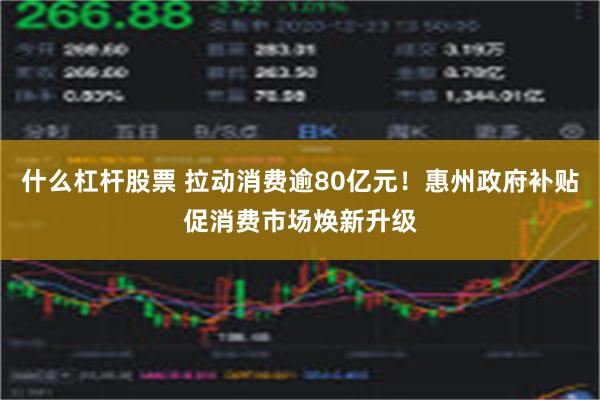 什么杠杆股票 拉动消费逾80亿元！惠州政府补贴促消费市场焕新升级